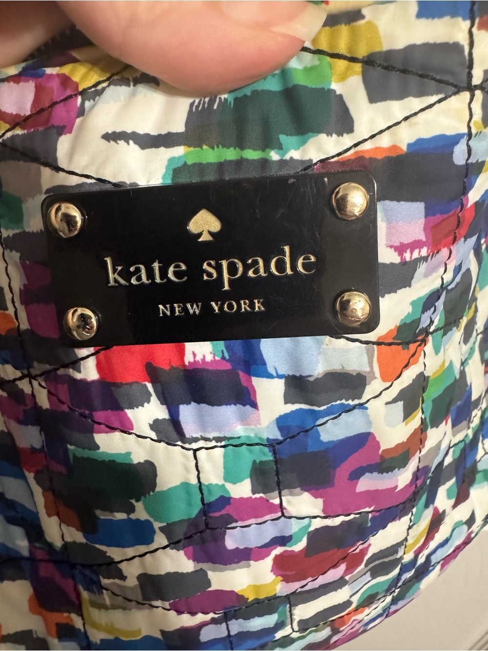 kate spade Multicolor Brushstroke Print Crossbody with Black Trim - Picture 3 of 3